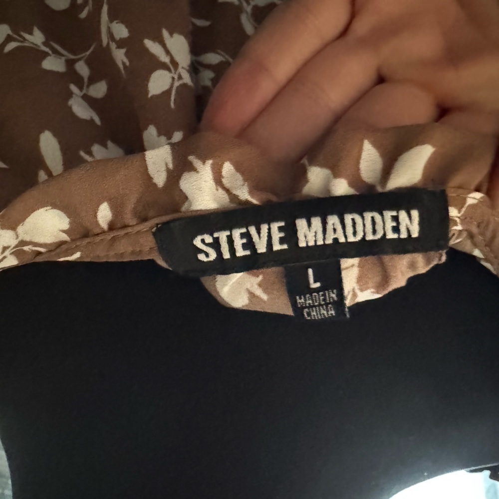 Steve Madden Brown Floral Long Sleeve Dress - Picture 4 of 4